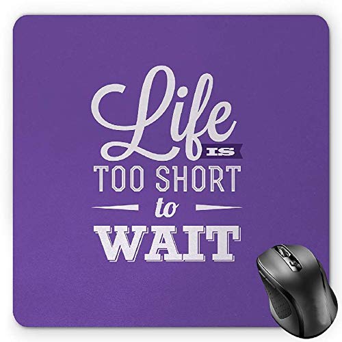 Preisvergleich Produktbild BGLKCS Motivational Mauspads,Abstract Slogan Composition Stimulating Active Life Carpe Diem Philosophy,Standard Size Rectangle Non-Slip Rubber Mousepad,Purple White