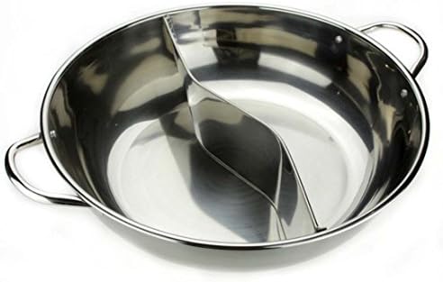 Stainless Steel Double-flavour Pot No Cover Two-flavour Pot Hot Pot Pans Huo Guo Party/ceremony ( Size : 26cm )