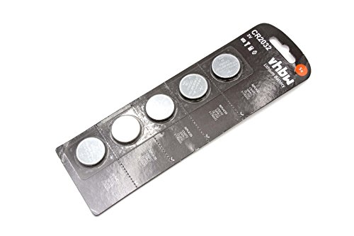 Preisvergleich Produktbild vhbw 5X CR2032 Knopfzelle Lithium Batterien (3V) - 5er Pack