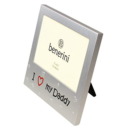 ‚ I Love My Daddy ‚ – Photo Picture Frame Gift – 5 x 3.5 (13 x 9 cm) – Brushed Aluminium Satin Silver Colour - 2