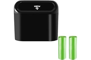 KOMUNJ Auto Mülleimer mit Deckel, Multifunktional Kleiner Auto Mülleimer, mit Auto Müllsäcke, Hängende Aufbewahrungsbox, Auto Accessoires, Mini Speicherorganisator Box