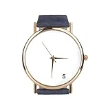 Hochwertige Damen-Mädchen-Teenager-Armbanduhr VIELE Trendige Designs Öko-Leder von Funky Planet (D00043-Navy Blau)