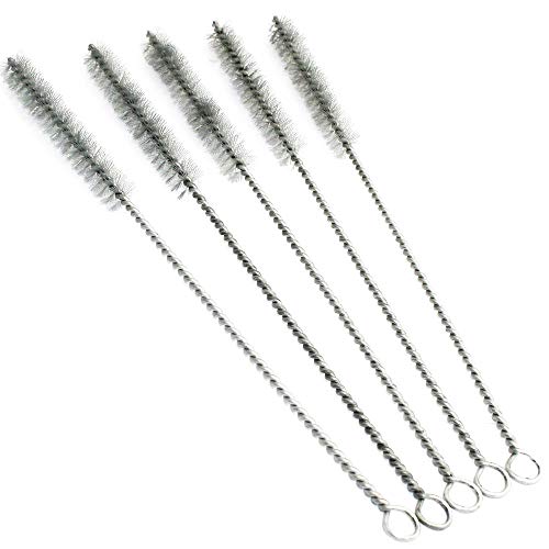 NIUPIKA - Juego de cepillos de alambre de acero para limpiar tubos de botella, soldadura y eliminación de óxido, 15 mm de diámetro, 5 unidades