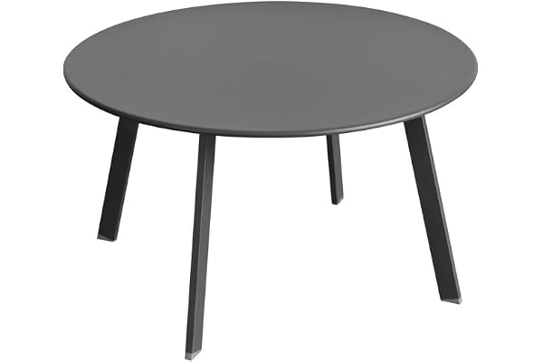 Hespéride - Table d'Appoint Saona Graphite, Acier Anti-Rouille, Résistant UV, D 70 x H 40 cm - pour Jardin, Terrasse, Balcon