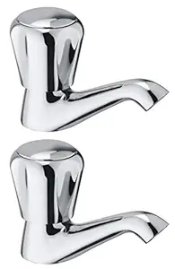 Joyway Conti Pillar Cock Wash Basin Tap Brass, Quarter Turn (Pack of 2 Pieces)