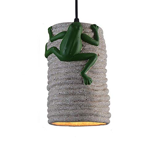 Preisvergleich Produktbild Kolalala Pendelleuchte Kreativer Retro- Industrieller Zementharzfrosch Des Dachbodens Hängeleuchte Wohnzimmer Schlafzimmer Esszimmer Kronleuchter, Zementfarbe