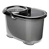 fregona twister tatay precio Temperatura máxima 60ºC TATAY 1103700 - Twister, Cubo de Fregar con Sistema de Escurrido Automático 360º, Capacidad para 12 l, Plástico Polipropileno, Gris y Negro, 47,5 x 28,5 x 28 cm