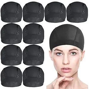 10 PACK Wig Caps for Wig Making - Stretchable Dome Mesh Wig Caps for Women Lace Front Wig??Black??