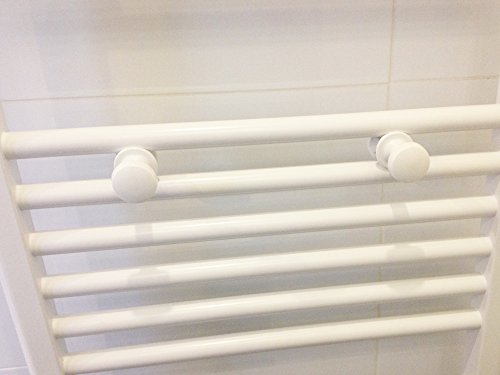2 Stück Weiss Handtuchhalter Bademantelhalter Handtuchhaken Handtuchaufhänger für Badheizkörper - 4