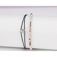 Armband Set Rosegold-Schwarz
