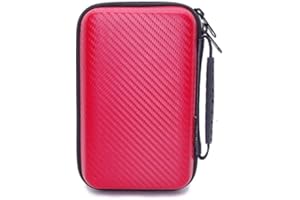 JLYIFAN Diabetic Organizer Carrying Case with Handble Strap for Blood Sugar Test Strips, Medication, Glucose Meter, Pills, Pens, USB Cables, Insulin Syringes, Needles, Lancets, Hard Shell Travel Kits (Red)