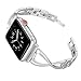 Produktbild KOBWA Armband für Apple Watch, 42 mm, Apple Watch, Edelstahl-Band, iWatch, Armband mit Kristall-Strasssteinen, für Apple Watch, Zubehör, Edelstahl, Silber, 42mm