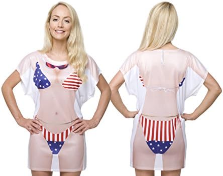 Beach Cover Up - Perfect Cover Up for Beach or Poolside Fun - Stars &amp; Stripes Bikini- Fit Size 16 - 22 UK