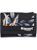 Open Nota Bolsillo Rip Curl Desierto Flor Surf Poliéster Cartera Negro