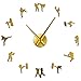 Produktbild Chuixiaoxiao97 Maßgeschneiderte Kickboxen Sport Selbstklebende DIY 3D Wanduhr Geschenk Für Ihn Quarz Acryl Spiegeleffekt Aufkleber Taekwondo Design Uhr Watch37inch