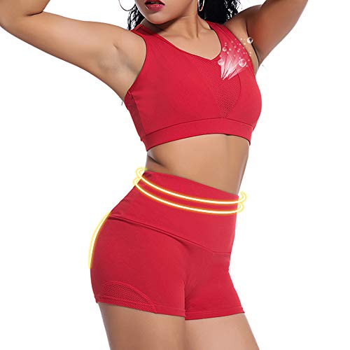 laamei' Survêtement Ensemble Sport Yoga Femmes Vest Top et Short Jogging Yoga Gym Fitness Survêtement Haute élasticité Tenue de Sport Causal Sportswear Tenues