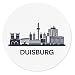 Produktbild Merchandise for Fans Duisburg Nordrhein-Westfalen Silhouette, Mauspad rund aus Textil 20cm, Rutschfester Kautschukrücken, für alle Maustypen