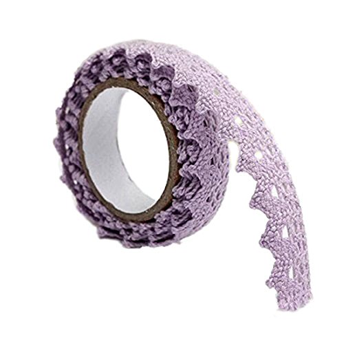 Dekoband - TOOGOO(R)1x Spitzenband Geschenkband Dekoband Selbstklebend Lace Deko Hochzeit Weihnachten DIY Dekoration Bilderrahmen Lila 1.8*170cm