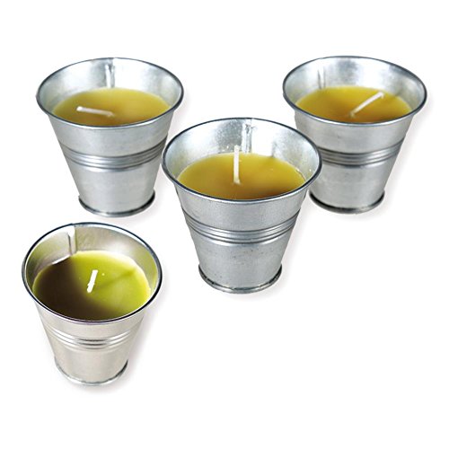 HC-Handel 922590 Citronella Kerzen im Zinktopf 3er Set 6x5 cm sortiert