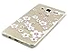Produktbild PowerQ Transparent Colorful bunter TPU Muster Serie Hülle für Samsung Galaxy Grand Prime G530H G530 Tasche Muster-Druck Druck Detailzeichnung Handy Fall mobilen Bezüge biegsam Protect Skin Case Cover (Rhinestone-White Flowers)