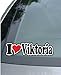 Produktbild INDIGOS UG - Aufkleber/Autoaufkleber I Love Heart - Ich Liebe mit Herz 15 cm - I Love Viktoria - Auto LKW Truck - Sticker mit Namen vom Mann Frau Kind