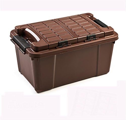 RIRI Auto Trunk Organizer For Van, SUV, Car, Truck - Durable Cargo Storage Box with Lid , coffee