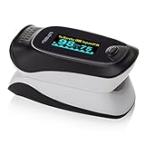 OX200 Oxímetro de pulso digital MeasuPro de lectura instantánea con estuche para llevar y cable CE, aprobado por la FDA