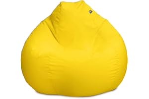 rucomfy Beanbags Extra Large Outdoor Slouchbag Bean Bag Chair. Water Resistant, Durable & Machine Washable. Arrives Filled - 80 x 110cm (Beanbag Only, Yellow)