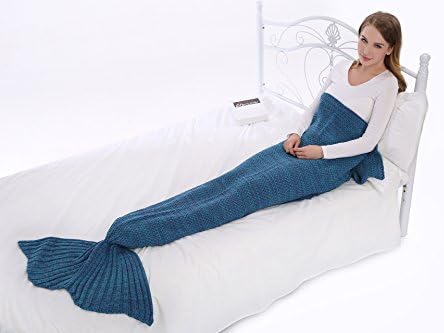Funray Womens Super Soft&amp;Warm Mermaid Blanket Crochet Knitting Sofa Sleeping Bag (15 Colors)