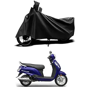 SEBONGO Suzuki Access 125 New BS6 Dustproof UV Protection Water Resistant Bike/Scooty Body Cover ( Black )