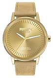 Puma Unisex Erwachsene Analog Quarz Smart Watch Armbanduhr mit Leder Armband PU104101009