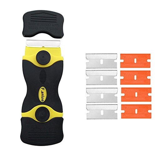 Preisvergleich Produktbild Ceranfeldschaber, Premium Ceranfeld Kratzer, Vignettenschaber, Kochfeldschaber, Glasschaber, Schaber mit 10 kostenlosen Klingen, Kochfeldschaber für ein strahlendes Ceranfeld für einfache effektive Reinigung (Color1)