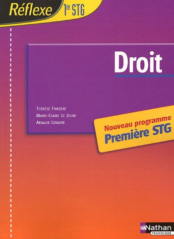 couverture de : Droit 1re STG
