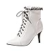 Produktbild VJGOAL Damen Stiefeletten, Schuhe Damen Stiefeletten Spitze Stiletto Super High Heel Modische Krawatte Mit Wilden Seitlichen Reißverschluss Große Damen Kurze StiefelWeiß42