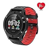 HOMECCLL Smart Watch Sportuhr Höhenmesser/Barometer/Thermometer Eingebauter GPS/Fitness Tracker Laufen/Wandern Klettern / IP67 Wasserdichte Pulsuhr,Red