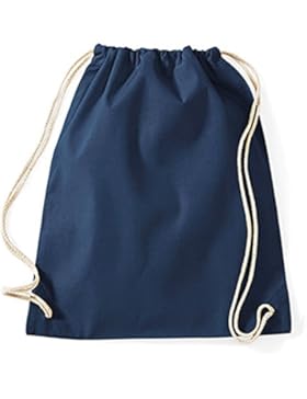 Turnbeutel unbedruckt aus Baumwolle 12 Farben verfügbar Sportbeutel (french navy)