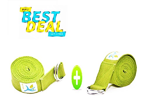 Yoga Strap – Durable Cotton Exercise Straps – Standard 8FT - Adjustable D-Ring Buckle Gives Flexibility for Yoga, Stretching & General Fitness – (Green) RS.358 (70.00% Off) - Amazon Yoga Strap – Durable Cotton Exercise Straps – Standard 8FT - Adjustable D-Ring Buckle Gives Flexibility for Yoga, Stretching & General Fitness – (Green) RS.358 (70.00% Off) - Amazon
