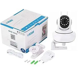 SellRider V380 Security IP Dual Antenna WiFi Enabled Indoor Security Camera with Night Vision for Security Home Office - 720P (White)