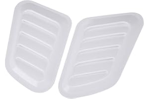 ‎MORECHIOCE Auto Lufteinlassgitter,MoreChioce 2 Stück Universal ABS Lufteinlass Gitter Schutzgitter Lufteinlässe Aufkleber Auto Motorhaube Entlüftungsöffnungen Dekoration Verkleidung Zubehör,Weiß