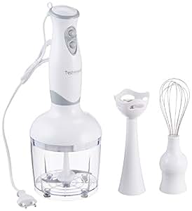 TMS-9605 Mixeur Plongeant 3-en-1/600 W, 500 ml, Rouge