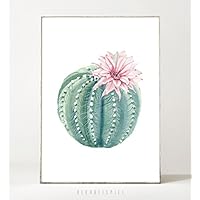 Kunstdruck / Poster KAKTUS N°3 -ungerahmt- Pflanze, Wasserfarbe, Kakti, Natur, Kaktusblüte