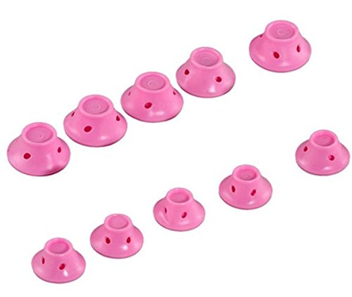 Homgaty 10Pcs Soft Flexible DIY Hair Curler Roller Styling Tool Set Pink