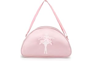 FASHION YO Girls Kids Children Ballet Dance Bag, Pink Ballerina Handbag Tote Gymnastics Sports Duffel Bag, Crossbody Shoulder School Bag Light Weight Carry-on Luggage (Pink)