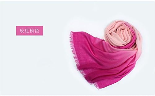 YRXDD Ladies spring and fall/winter wool scarf shawl of the gradient dual Joker, Mary Kay pink color 67*200cm