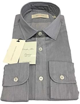 MAURO GRIFONI camicia uomo grigia MADE IN ITALY 100% cotone ALBINI 40-15 3/4