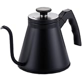 Epinox Barista Kahve Gooseneck Kettle - &Ccedil;elik Kahve Demleme Dripper Kettle - İnd&uuml;ksiyonlu - Paslanmaz &Ccedil;elik - Siyah, Slim - 1
