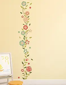 Wallstick Vinyl Cute Wall Flowers Sticker (Multicolour, 49 cm X 4 cm X 4 cm, 57-87)