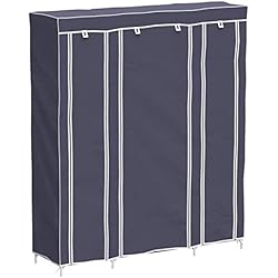 Meerveil Armoire en Tissu Penderie de Vêtement en Toile Mobilier de Chambre Rangement de Vêtements Unique Tringles à Vêtements (Gris)