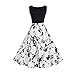 Produktbild Damen Kleider Frauen Vintage Retro Blumen Drucken Prinzessin Abendkleid Hevoiok Kleidung Mode Bodycon Partykleid Elegant Ärmellos Prom Swing Kleid (Weiß, S)