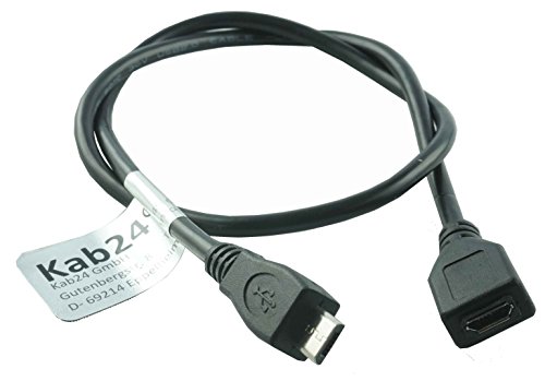 Kab24® Micro USB Verlängerung 0,5m 5-pol. beschaltet OTG fahig geschirmt